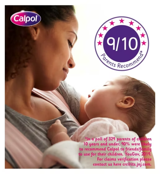 Calpol 120mg/5ml Sugar Free Infant Oral Suspension Strawberry Flavour 2+ Months 12 x 5ml Sachets